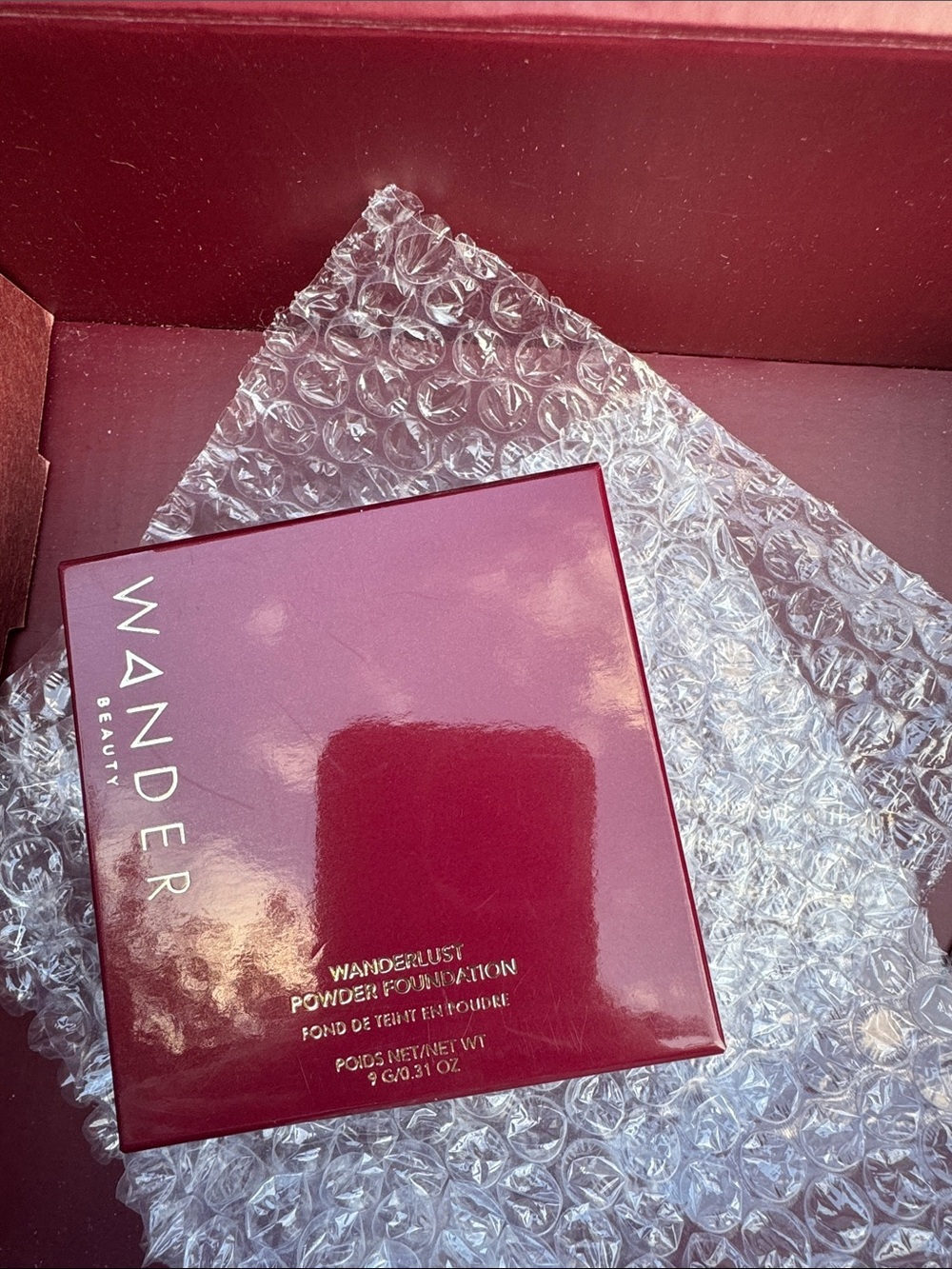 Wander Beauty Powder Foundation Compact in Berry Red
